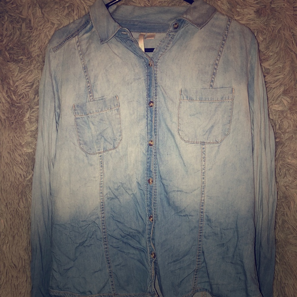 Denim button down flannel